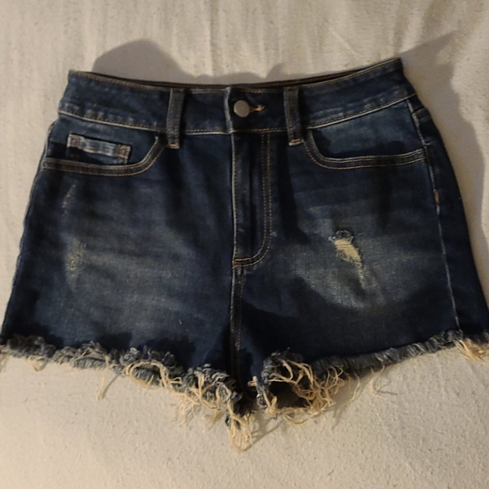 High waisted PINK jean shorts
